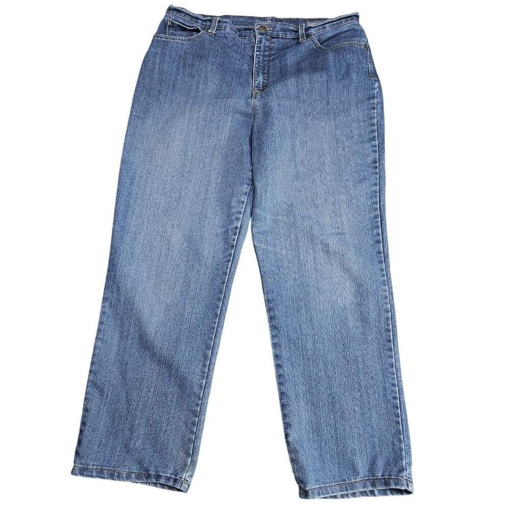 Gloria Vanderbilt Amanda Straight Jeans Womens 14 Blue Slimming Effect Denim